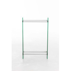 Porte-bûches de cheminée Dacio verre clair 35x60x100 cm