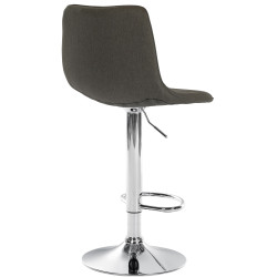 Tabouret de bar Lex tissu chromé taupe