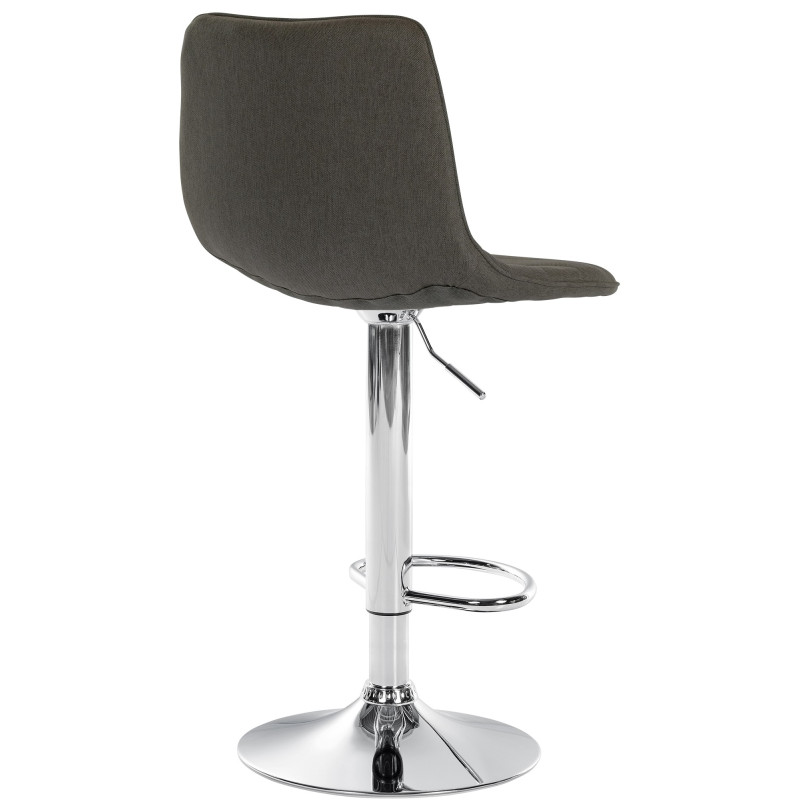 Tabouret de bar Lex tissu chromé taupe