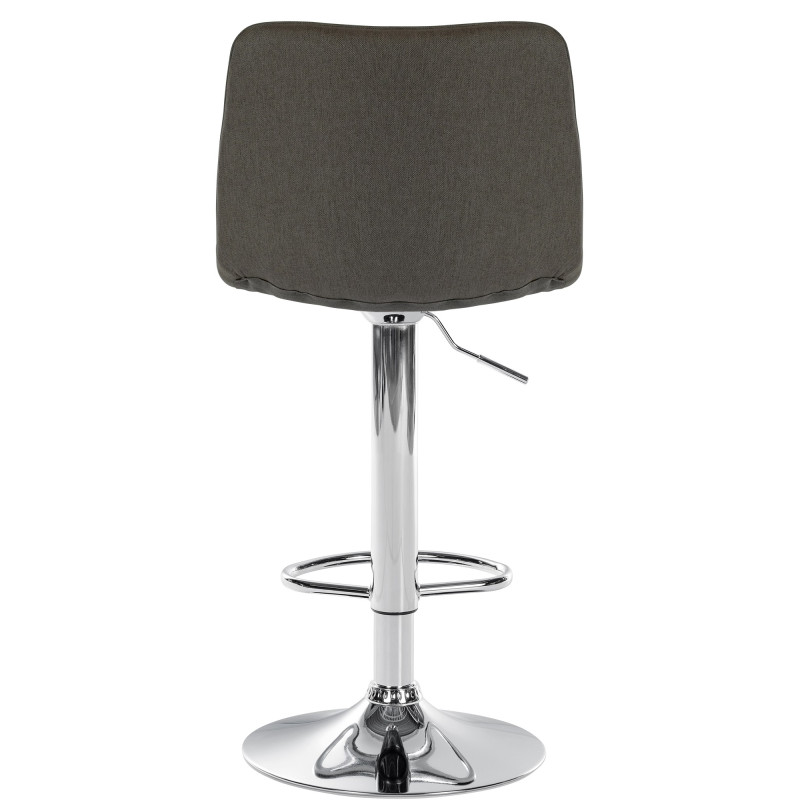 Tabouret de bar Lex tissu chromé taupe