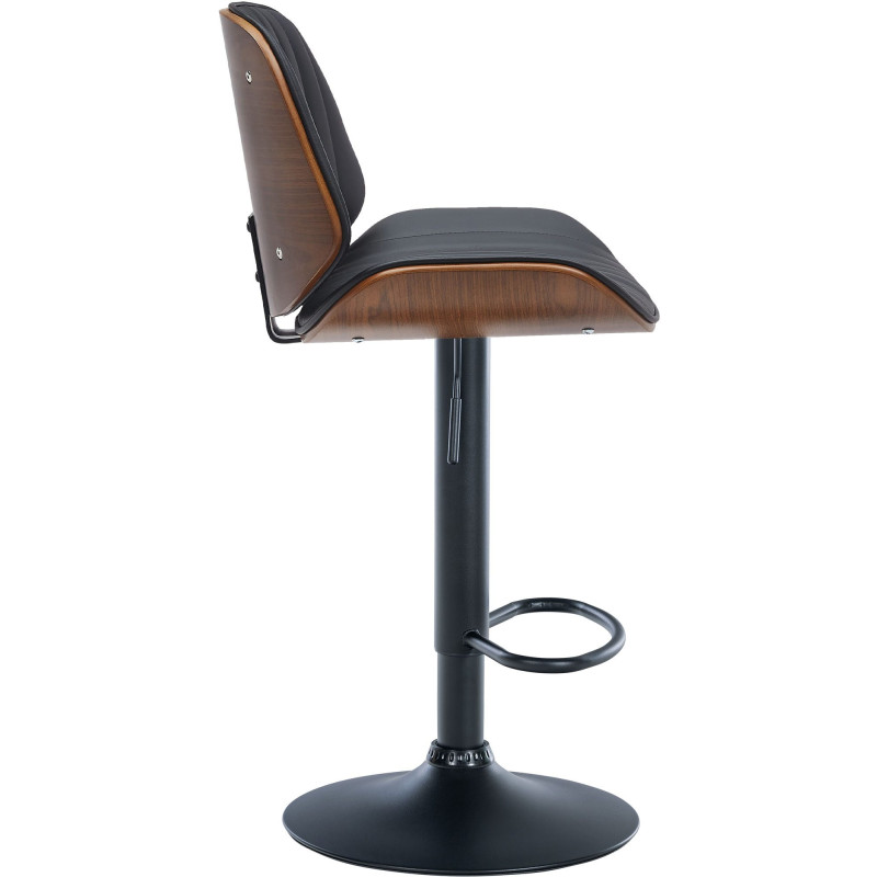 Tabouret de bar Nova, simili cuir noyer/noir