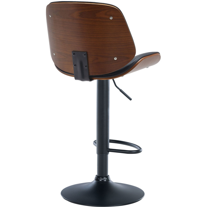 Tabouret de bar Nova, simili cuir noyer/noir