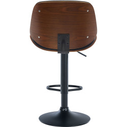 Tabouret de bar Nova, simili cuir noyer/noir