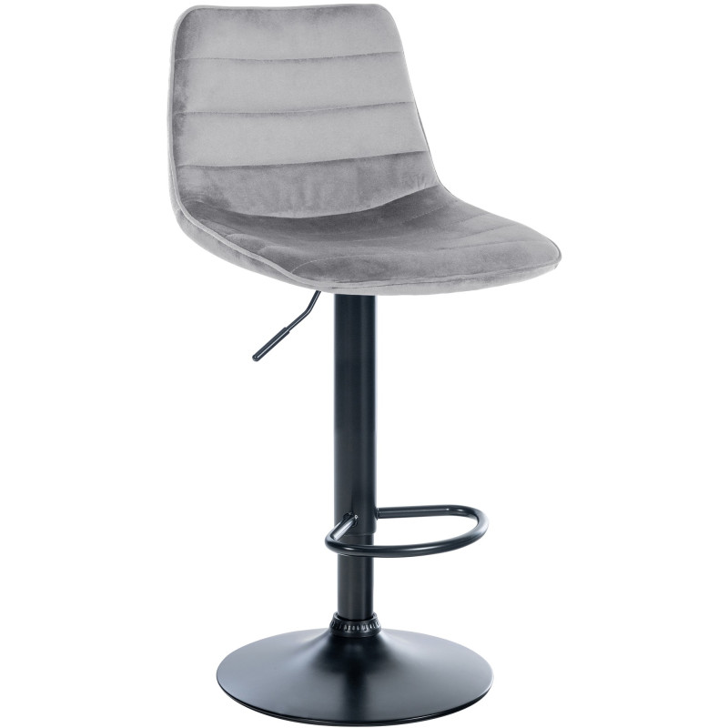 Tabouret de bar Lex velours gris