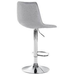 Tabouret de bar Lex velours chromé gris