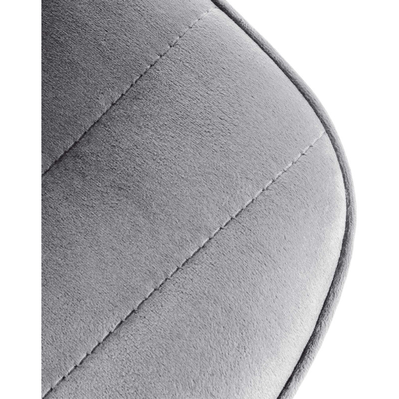 Tabouret de bar Lex velours chromé gris