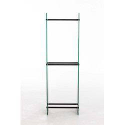 Support à bûches Dacio verre noir 35x35x140 (6 trous)