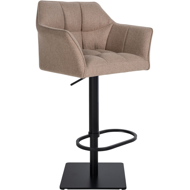 Tabouret de bar Damaso B en feutre taupe