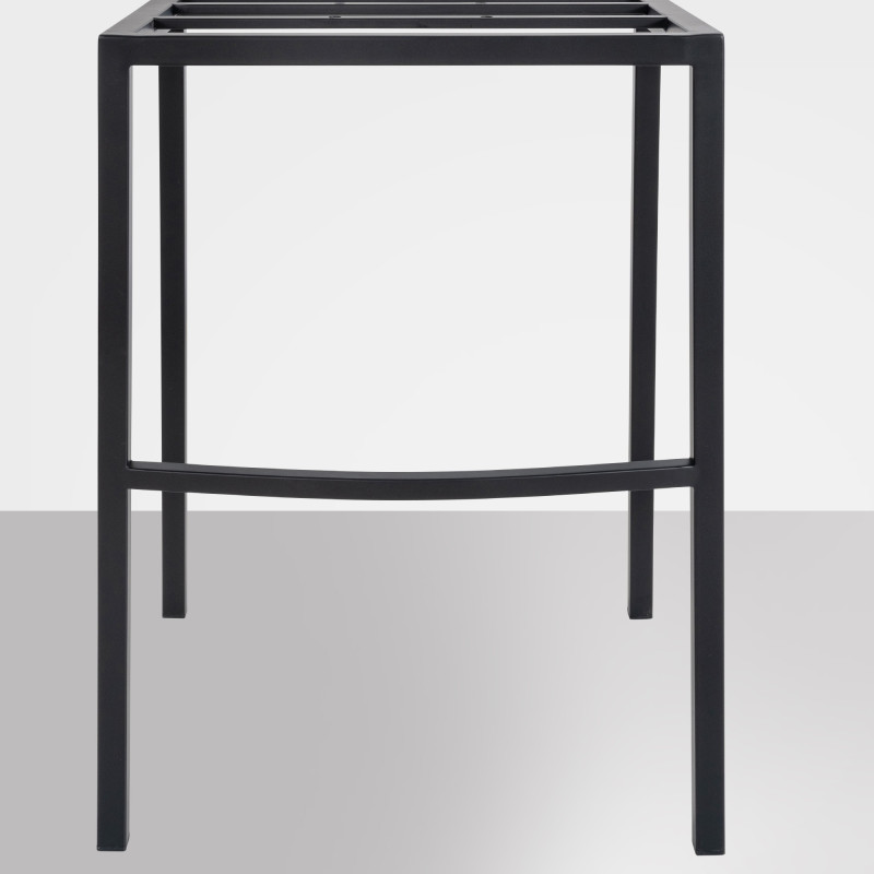 Tabouret de bar Damaso B en feutre avec structure à 4 pieds taupe