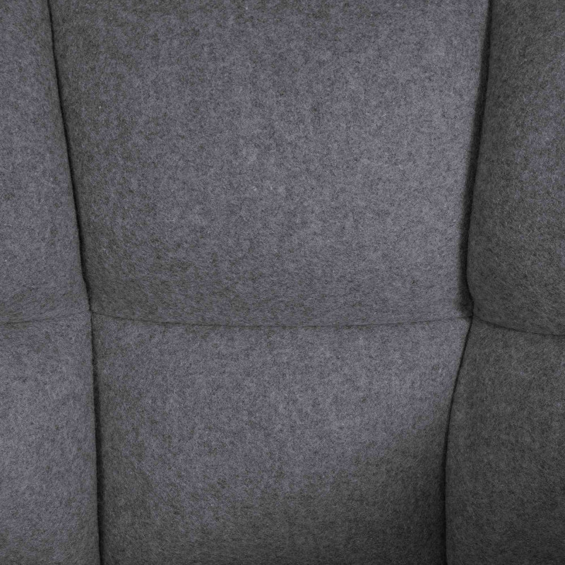 Tabouret de bar Damaso E en feutre avec structure à 4 pieds gris