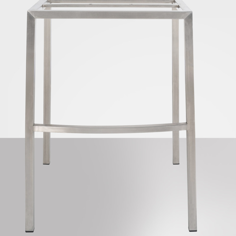 Tabouret de bar Damaso E en feutre avec structure à 4 pieds gris