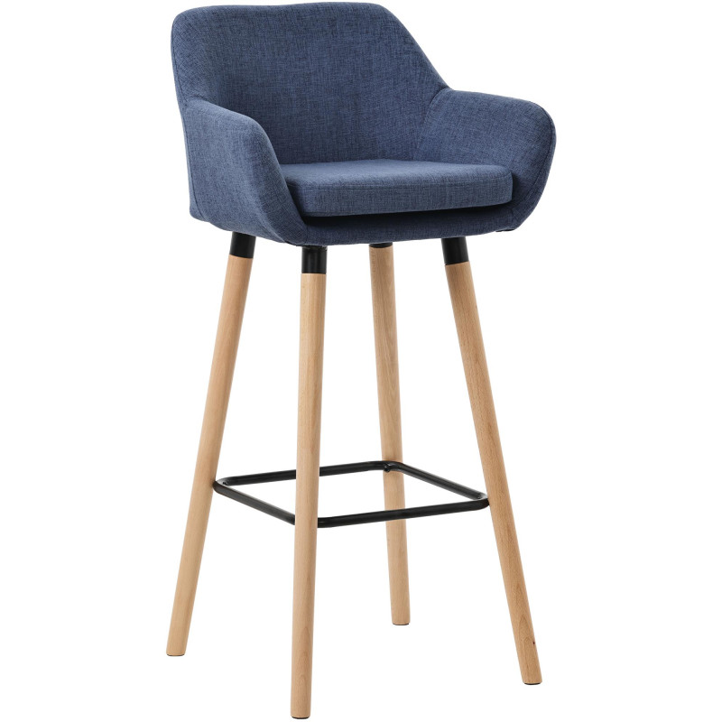 Tabouret de bar Grant en tissu bleu foncé