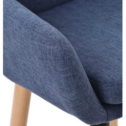 Tabouret de bar Grant en tissu bleu foncé
