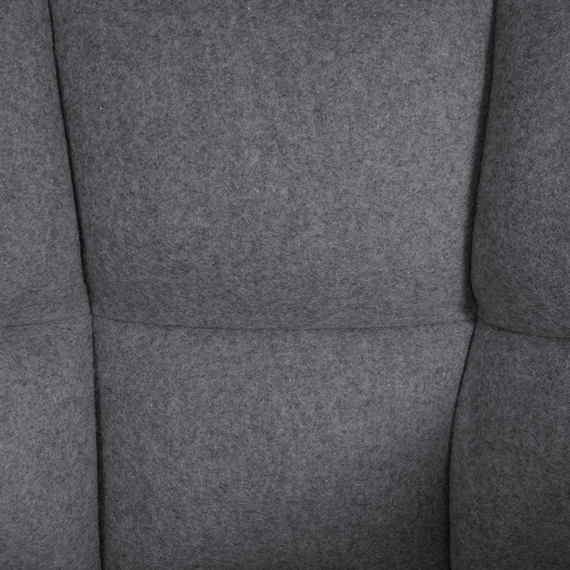Tabouret de bar Damaso W en feutre avec structure à 4 pieds gris