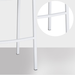 Tabouret de bar Damaso W en feutre avec structure à 4 pieds taupe