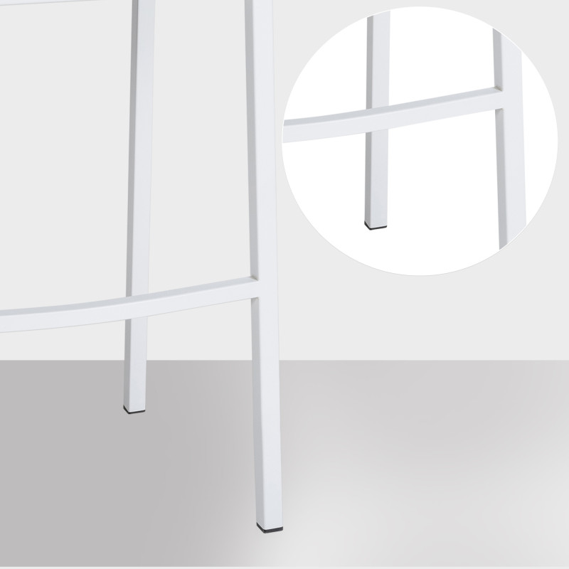 Tabouret de bar Damaso W en feutre avec structure à 4 pieds taupe