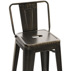 Tabouret de bar Mason ancien noir et or