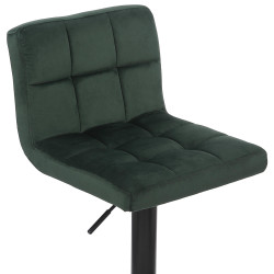 Lot de 4 tabourets de bar Feni en velours vert