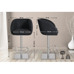 Tabouret de bar Gambo E en feutre anthracite