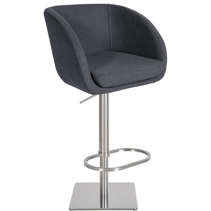 Tabouret de bar Gambo E en feutre gris