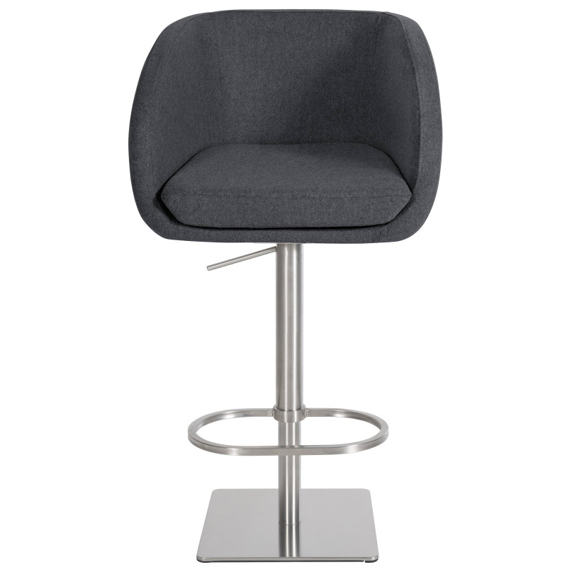 Tabouret de bar Gambo E en feutre gris
