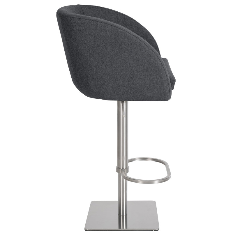 Tabouret de bar Gambo E en feutre gris
