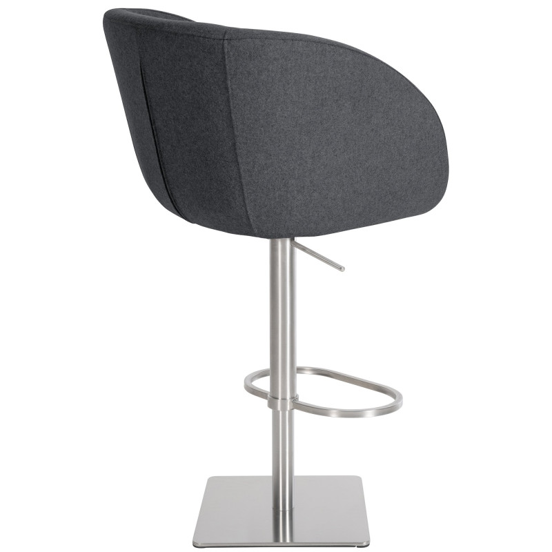 Tabouret de bar Gambo E en feutre gris