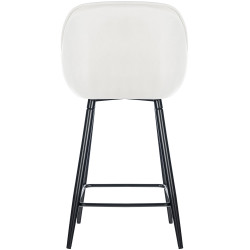 Tabouret de bar en velours Gibson 76 blanc crème