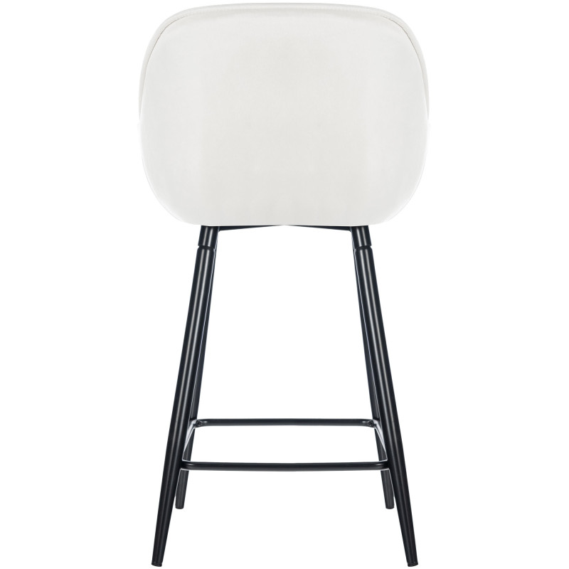 Tabouret de bar en velours Gibson 76 blanc crème