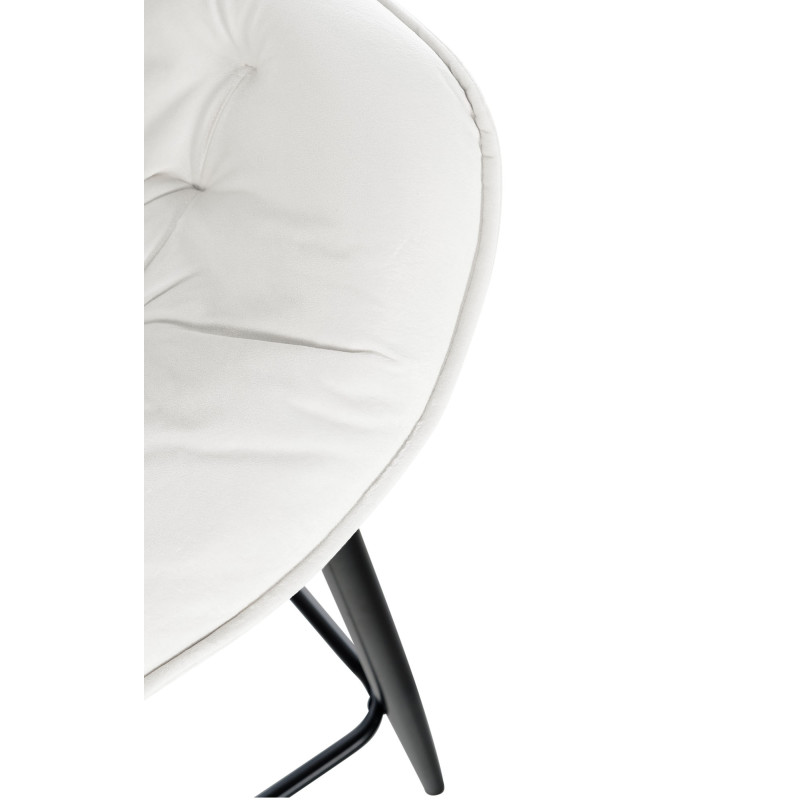 Tabouret de bar en velours Gibson 76 blanc crème