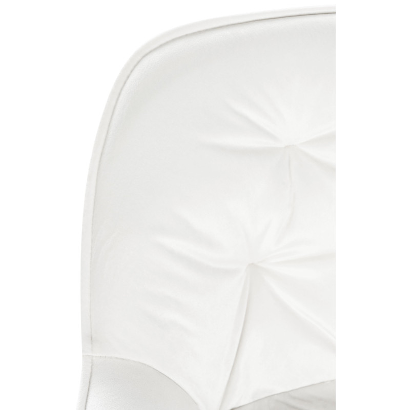 Tabouret de bar en velours Gibson 76 blanc crème
