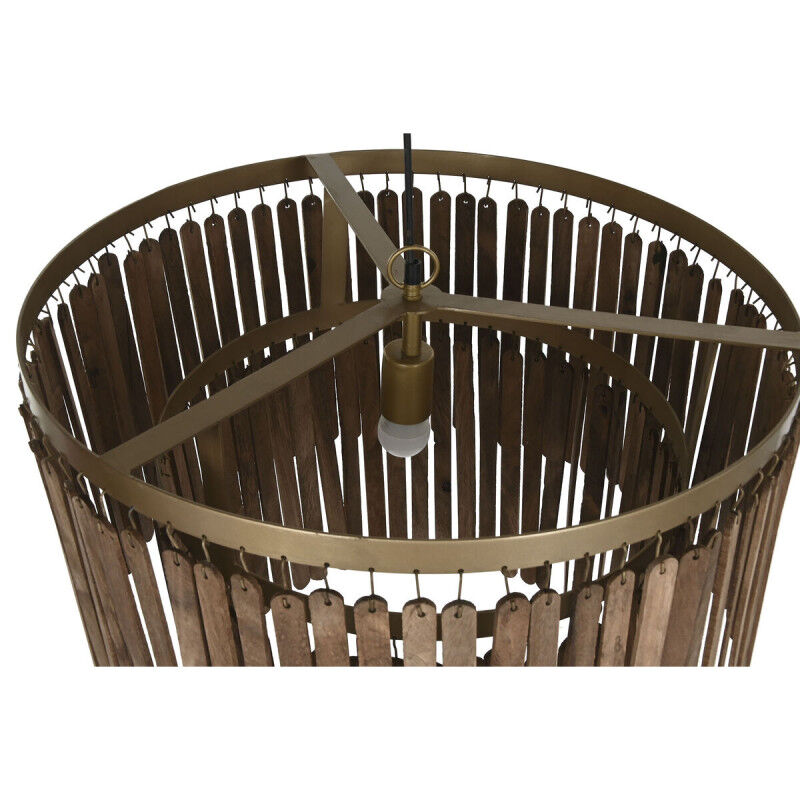 Suspension Home ESPRIT Marron Doré Bois Métal Bois de manguier 50 W 60 x 60 x 48 cm