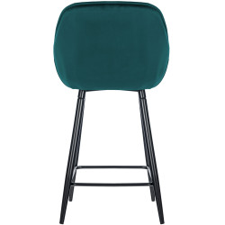 Tabouret de bar en velours Gibson 76 vert foncé