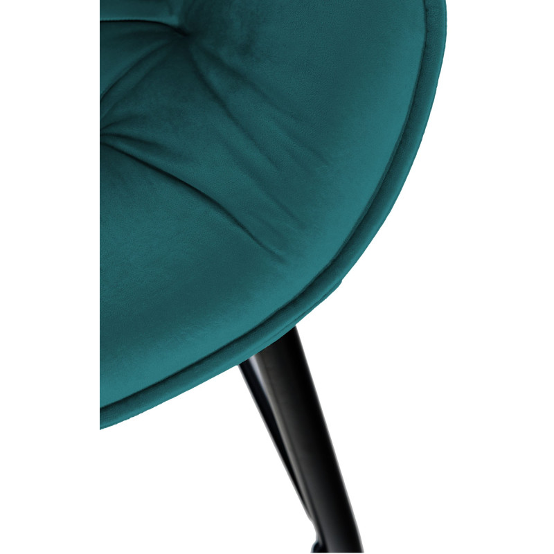 Tabouret de bar en velours Gibson 76 vert foncé