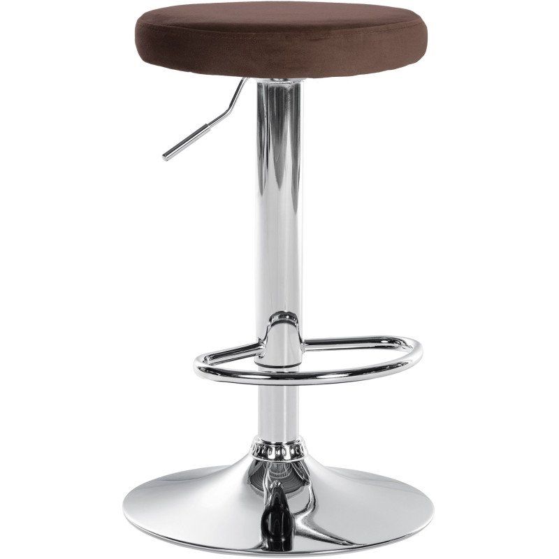 Tabouret de bar Ponte velours chromé brun
