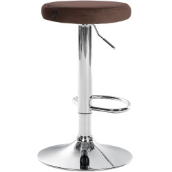 Tabouret de bar Ponte velours chromé brun
