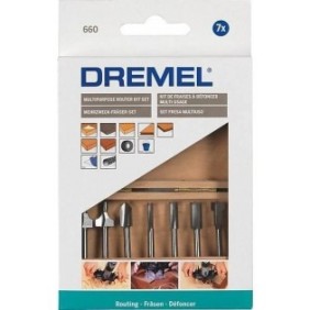 DREMEL 660 Kit de 7 fraises a defoncer pour outils multifonctions rotatifs