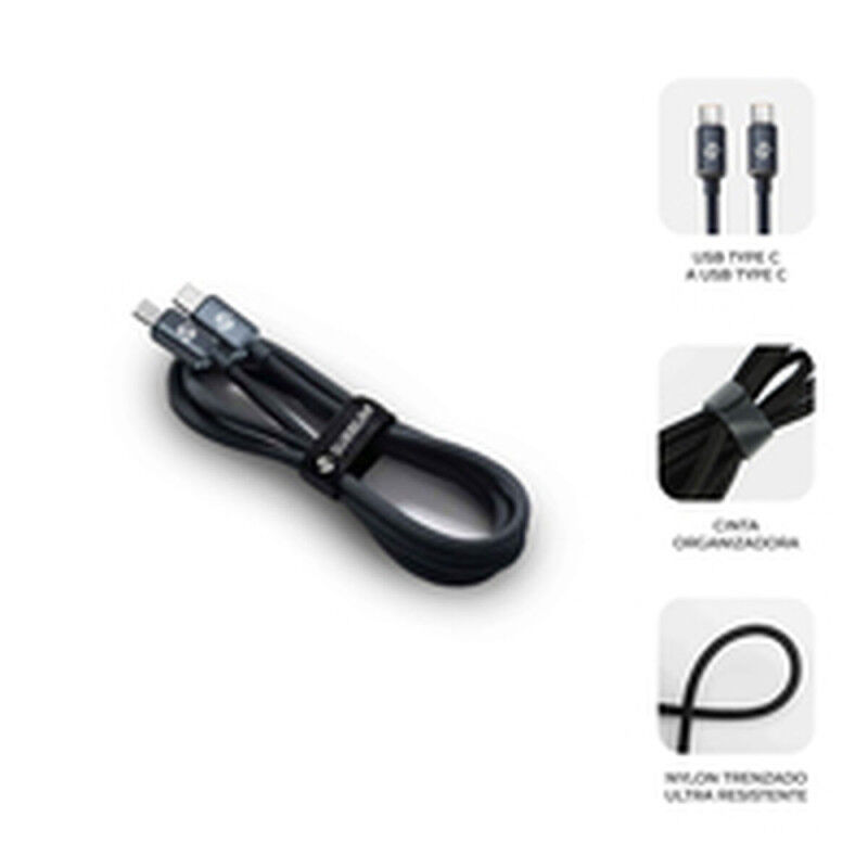 Câble USB-C vers USB-C Subblim OPTIMUS Noir 1 m