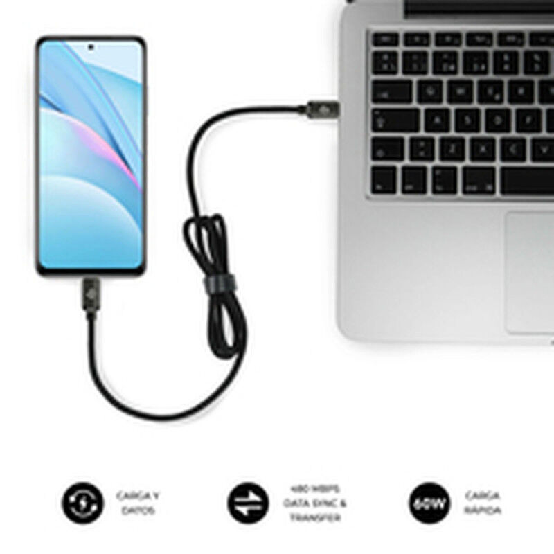 Câble USB-C vers USB-C Subblim OPTIMUS Noir 1 m