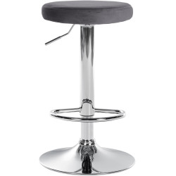 Tabouret de bar Ponte velours chromé gris foncé