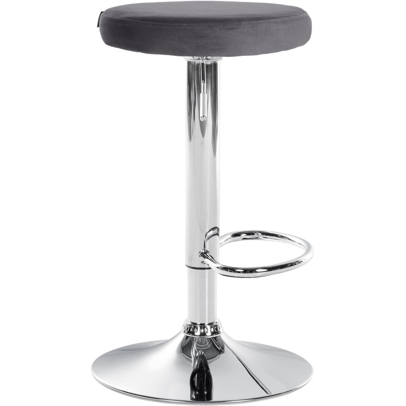 Tabouret de bar Ponte velours chromé gris foncé