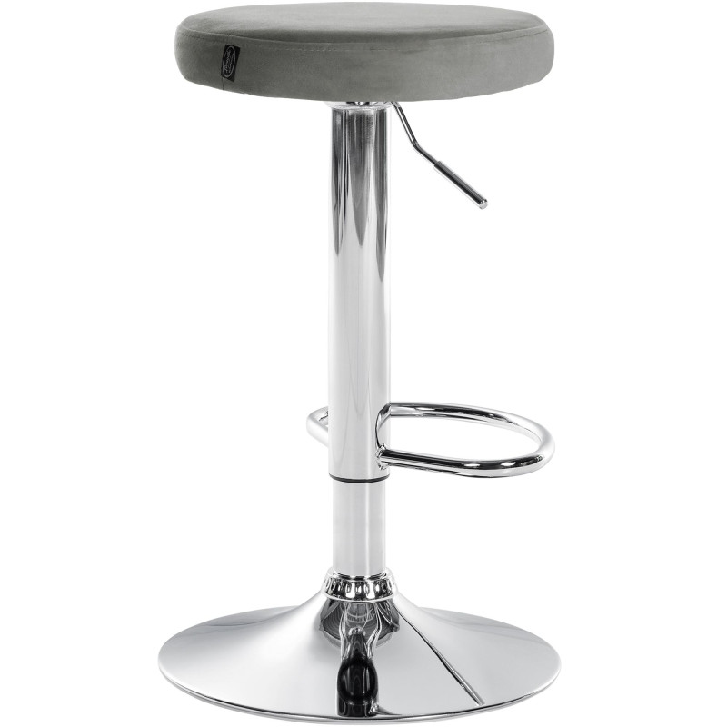 Tabouret de bar Ponte velours chromé gris