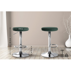 Tabouret de bar Ponte velours chromé vert