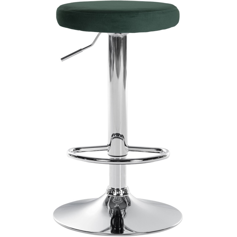 Tabouret de bar Ponte velours chromé vert