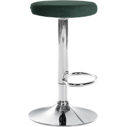 Tabouret de bar Ponte velours chromé vert
