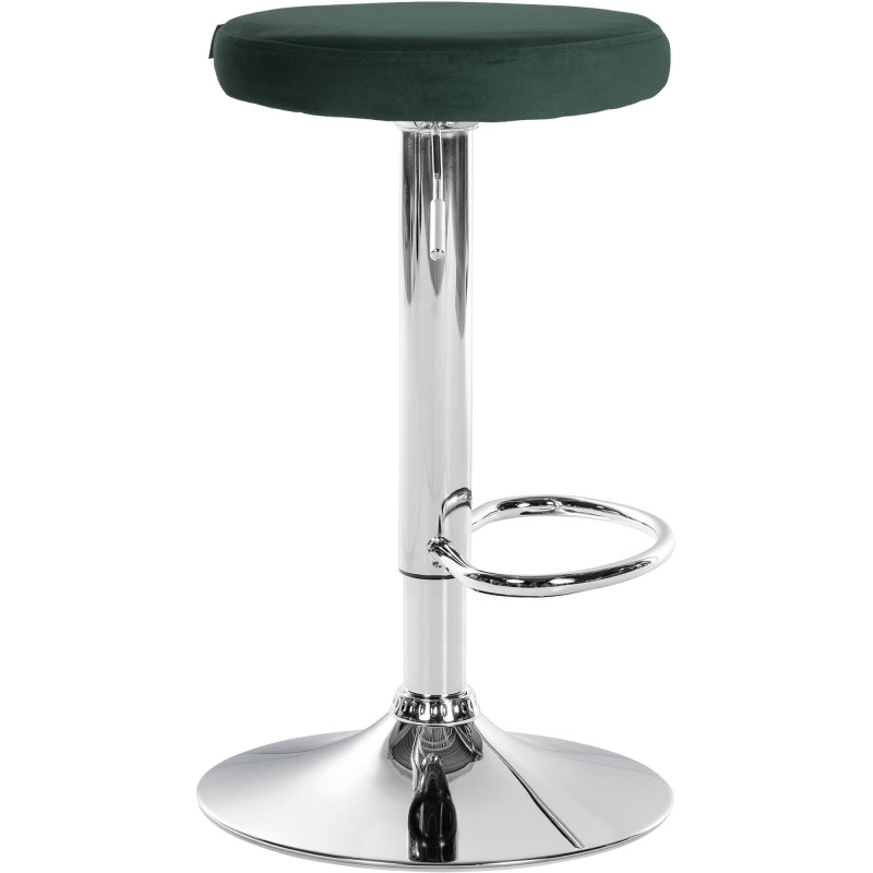 Tabouret de bar Ponte velours chromé vert