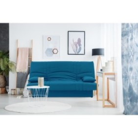 Banquette clic clac 3 places - Tissu bleu canard -  Style Contemporain - L 190 x P92 cm - DREAM