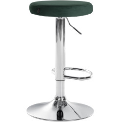 Tabouret de bar Ponte velours chromé vert