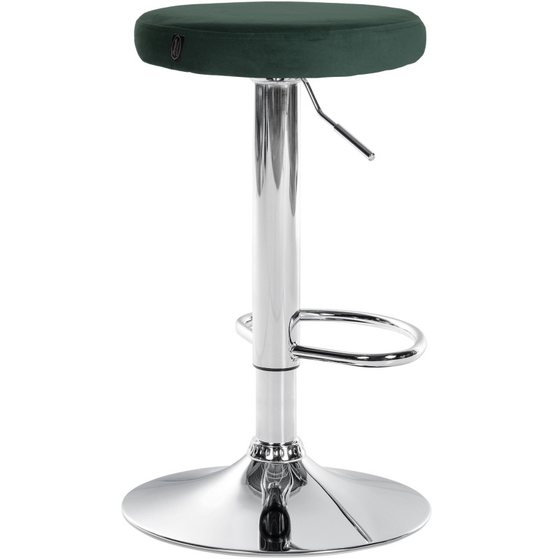 Tabouret de bar Ponte velours chromé vert