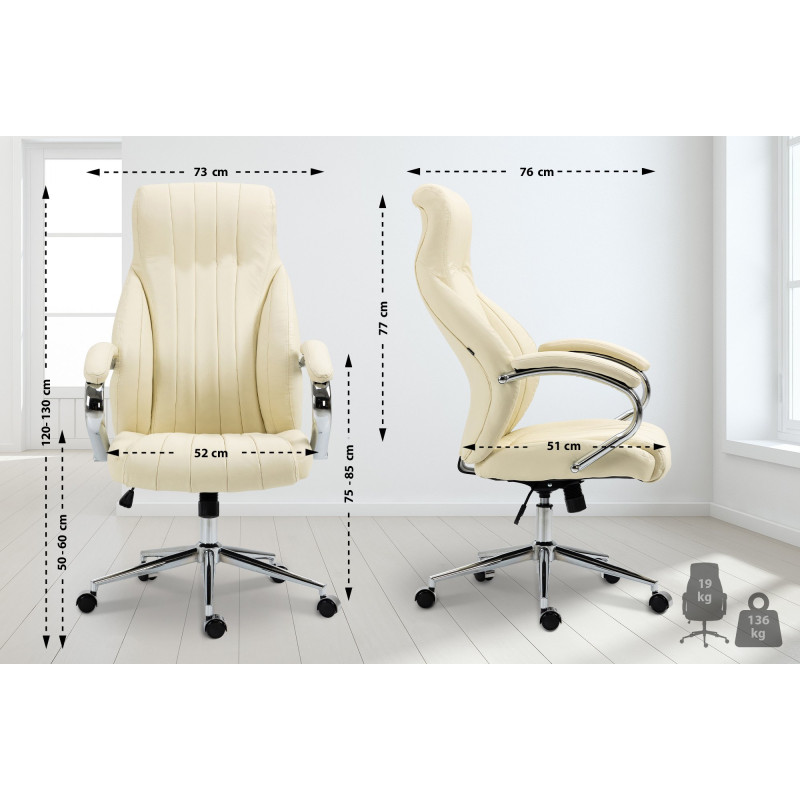 Chaise de bureau Wigan Echtleder